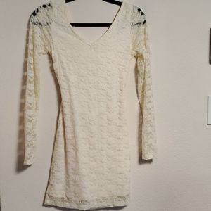 Forever 21 ivory floral lace dress